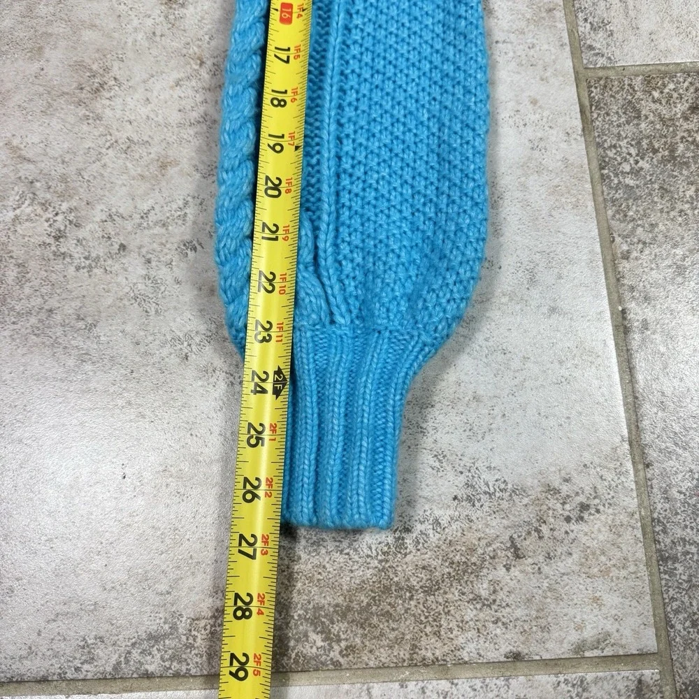 Talbots Sweater Women's‎ Small Blue Cable Knit Soft Light Wool Blend Grandma